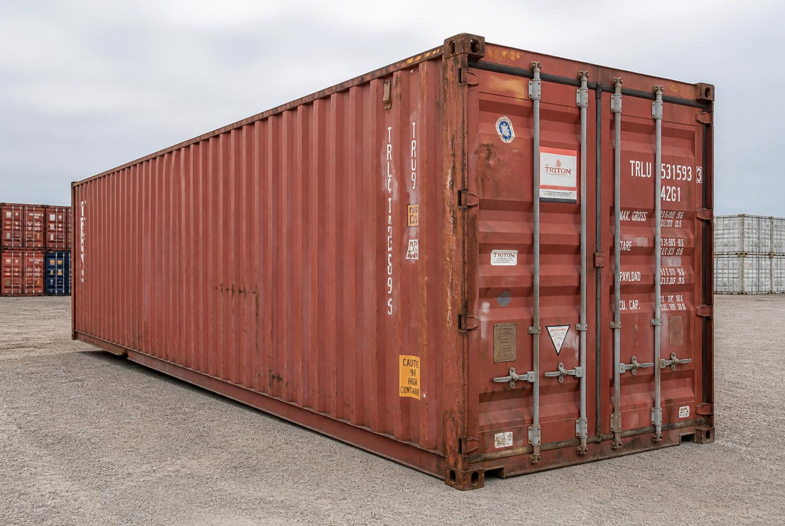 Used (Wind & Water Tight) 40' shipping container in assorted colors
